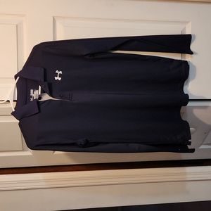Under Armour YXl heat gear polo blue long sleeve shirt